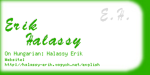 erik halassy business card